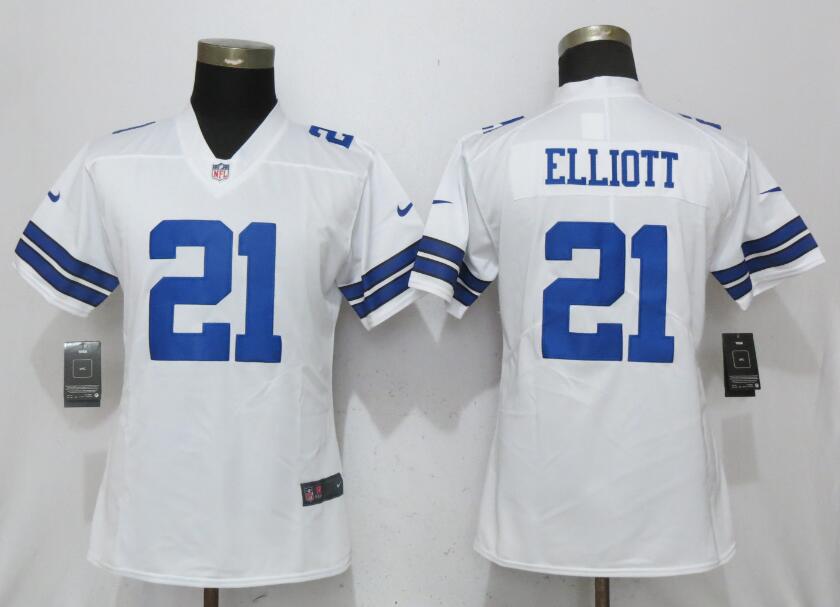 Women Dallas cowboys 21 Elliott White Nike Vapor Untouchable Limited NFL Jerseys